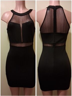 Forever 21 bodycon cocktail dress featuring mesh detailing Size S